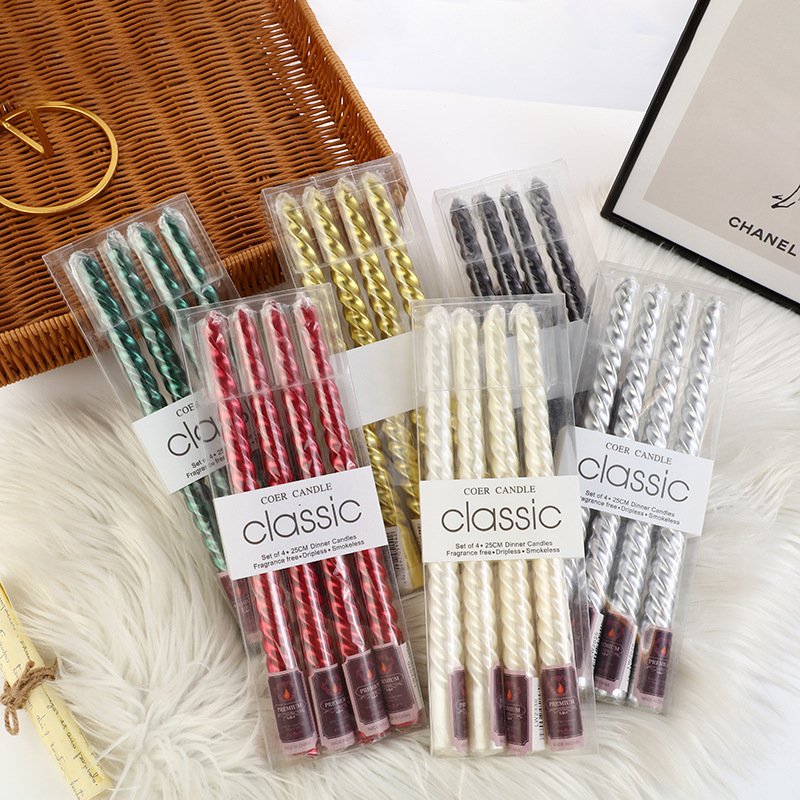 4pcs European-style Long-pole  - Holiday Candle Set recension och pris