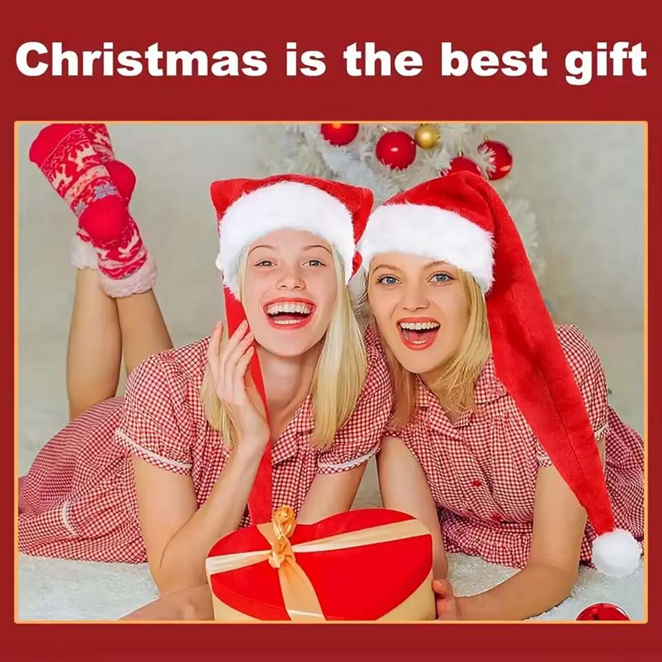Long Plush Christmas Hat Velve - Santa Hat Plush recension och pris