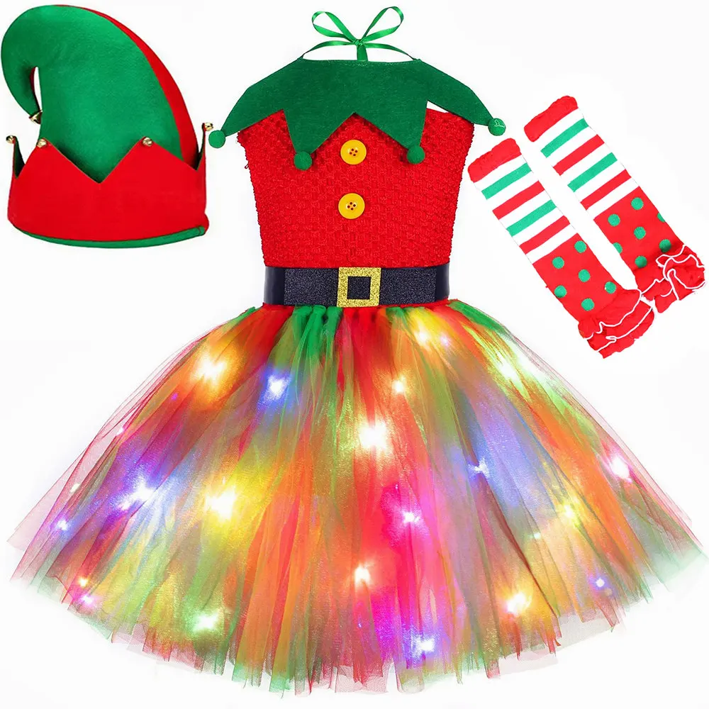 Christmas Tutu Dress Red Green - Elf Costume Christmas recension och pris