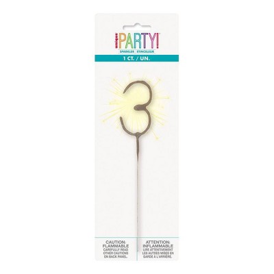 Number 3 Sparkler Flame Candle - Holiday Candle Set recension och pris