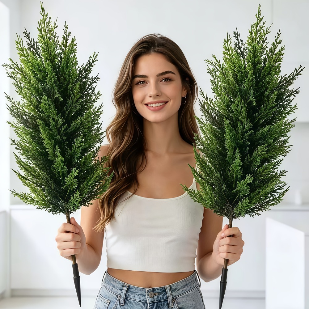 2PC Outdoor Artificial Pine Tr - Christmas Tree Artificial recension och pris