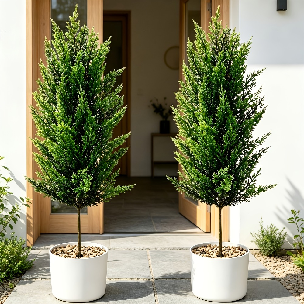 2PC Outdoor Artificial Pine Tr - Christmas Tree Artificial recension och pris